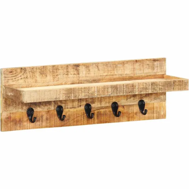 vidaXL Wandkapstok 60x15x20 cm massief ruw mangohout bruin