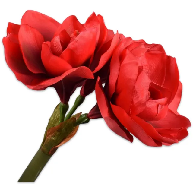 Silk-ka Kunstbloem-Zijden Bloem-Kunsttak Amaryllis Steel Rood 61 cm Rood-Groen