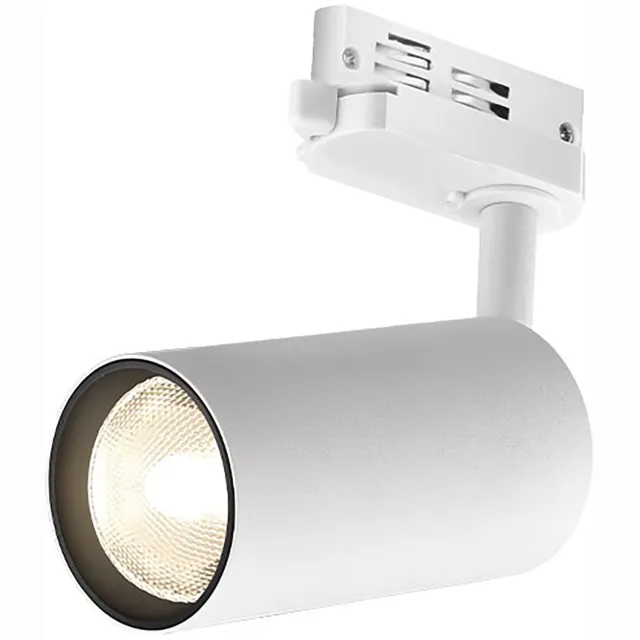 BES LED LED Railverlichting - Track Spot - Brinton - GU10 Fitting - 3 Fase - Rond - Mat Wit - Aluminium