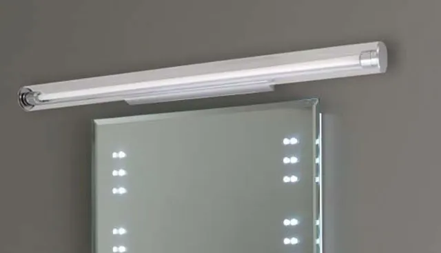Licht Erlebnisse Licht-Erlebnisse - Isa - Wandlamp - IP43 - 4000K - 1900lm - van - Kunststoff verchromt & Echtglas - in - Zilver-chroom - Wandlamp Badkamer