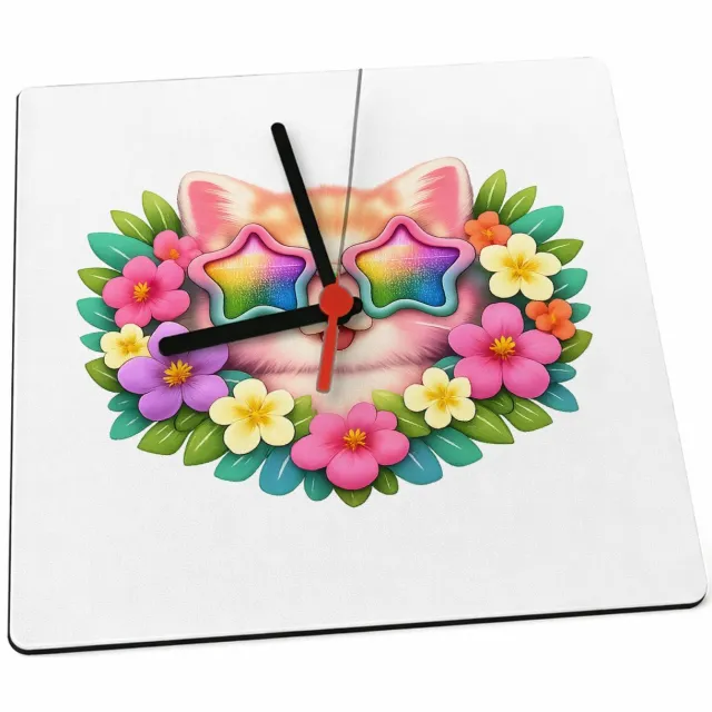 Mr Cadeautjes Klok 19 x 19 - design Een stoer en vrolijk fantasiedier als centraal badge-motief | cadeau Wit