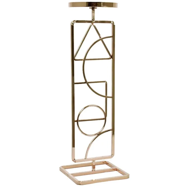 Aulica KANDELAAR | KAARSENSTANDAARD | LANTAARN | WINDLICHTEN | KAARSENHOUDERS | WAXINELICHTHOUDER | THEELICHTHOUDER | ALUMINIUM | XL EXTRA LARGE | ROSE GOUD | 12x12x37.5CM.
