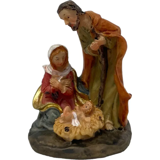 Dekoproject Kerststal Josef, Maria en kindeke Jezus K059-5A Rood, wit, goud, bruin, blauw