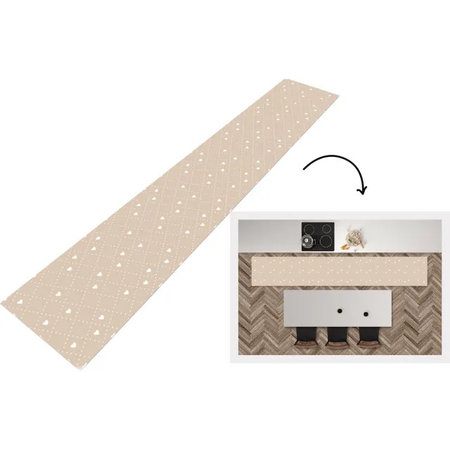 KitchenYeah Keukenloper - Keukenmat - Hart - Design - Geometrie - Patroon - Keuken vloerkleed multicolor