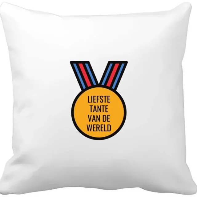 Akyol liefste tante van de wereld Kussen hoes - Tante - de liefste tante - verjaardagscadeau - verjaardag - cadeau - cadeautje voor tante - tante artikelen - kado - geschenk - gift - 40 bij 40 cm Multicolor