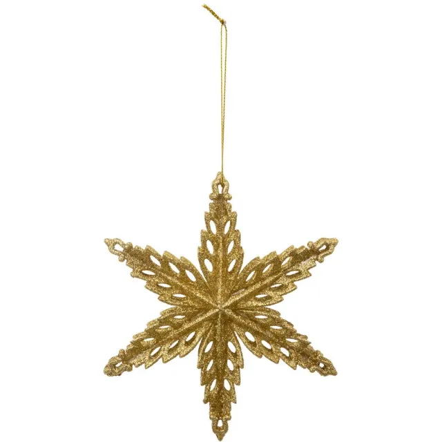 Feeric lights & Christmas Gouden plastic kerstster, 14 cm Doré