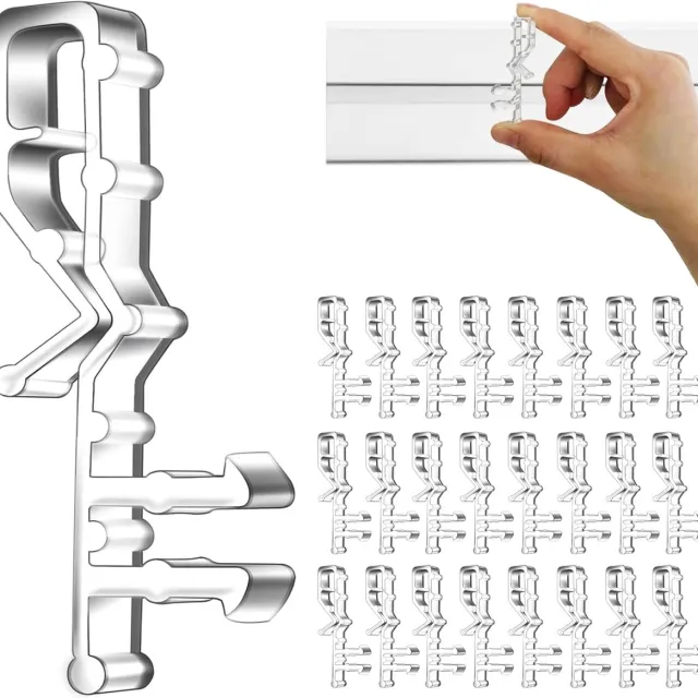 Daity Verpakking van 24 stuks gordijnclips met verborgen groeven – 2-1/8 inch (5 -8 cm) transparante plastic gordijnclips voor gordijnrails met groeven aan de achterkant (transparant).