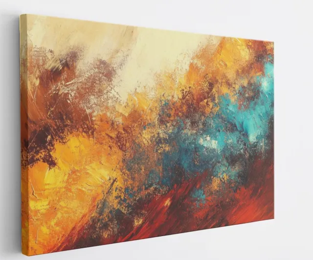 Saammp Canvas Schilderij -Kleurrijk Patroon - Abstract kunstwerk - 100x75 - Foto op canvas - Wanddecoratie - Muurdecoratie Woonkamer - Slaapkamer decoratie - Canvas Print Multicolor