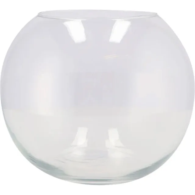 DK design Bloemenvaas/siervaas bol/rond model - transparant glas - 25 x 20 cm