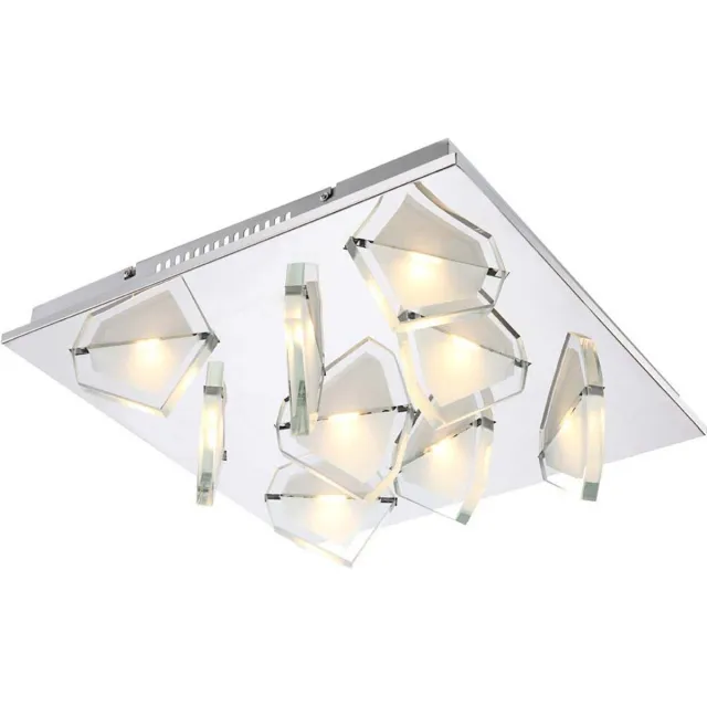 Globo Aantrekkelijke 40,5W LED plafondlamp eetkamer chroom hal Globo MIA 68596-9 zilver