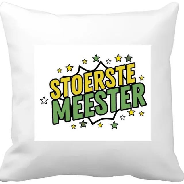 Akyol stoerste meester Kussen hoes - Meester - beste meester - school - verjaardagscadeau - afscheidscadeau - kado - 40 bij 40 cm Multicolor