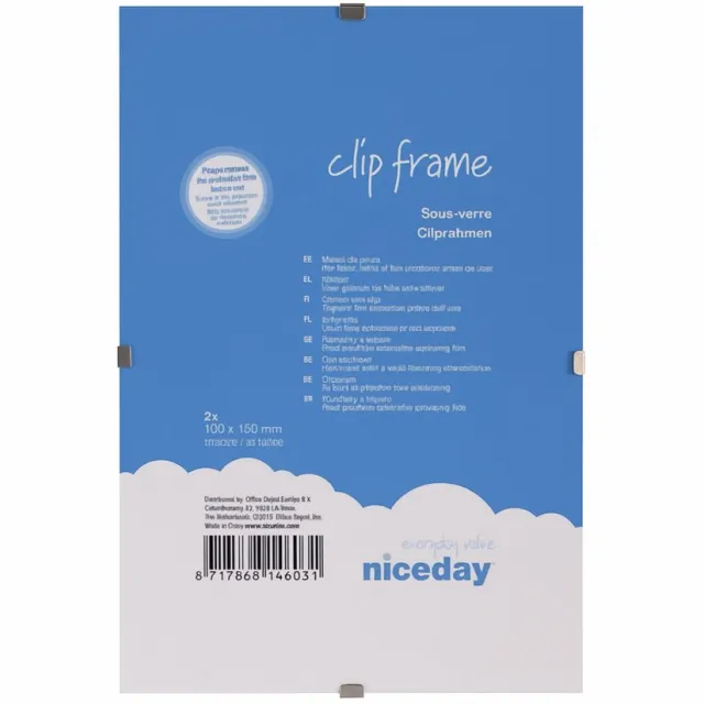 Niceday Clip Frame Fotolijst Wandmontage – 150x100 mm - 2 stuks Bruin
