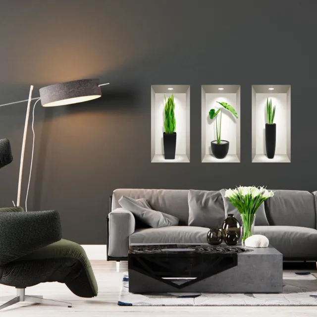 Ambiance Sticker 3D plantensticker, interieurdecoratie, 80 x 120 cm Multi color