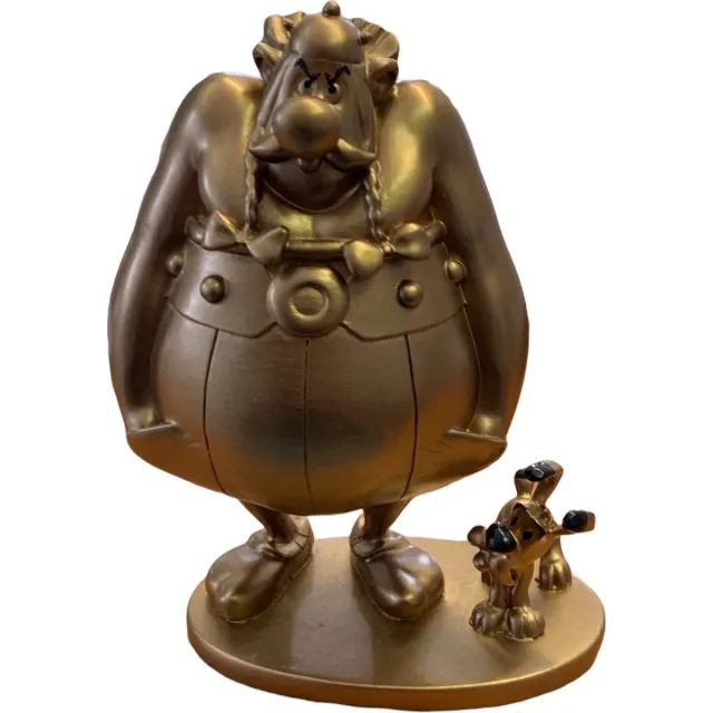 Plastoy Asterix & Obelix - Obelix & Idefix beeld - goud - plastoy - 15 cm - polyresin