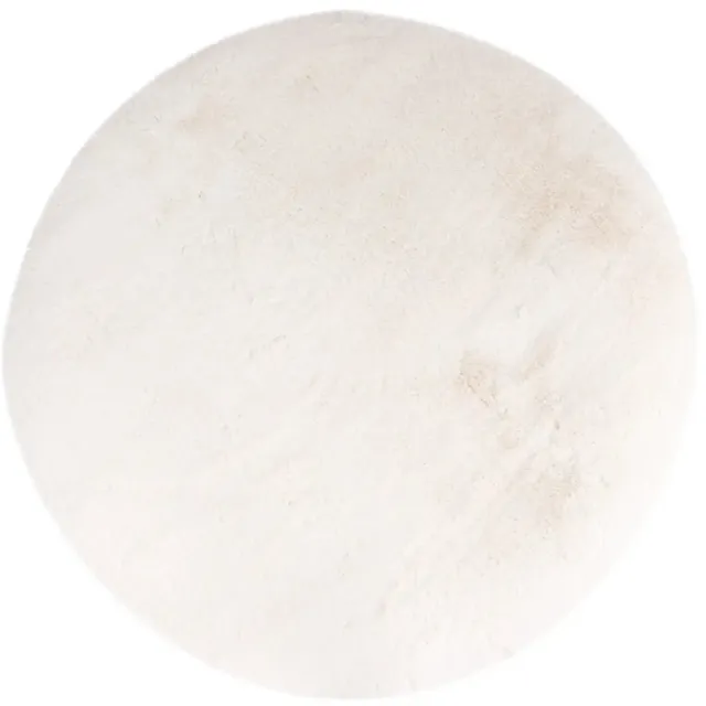 Dutch XXL Rond Fluffy Vloerkleed | Tapijt | Heaven | Uni | Crème | 200x200 cm
