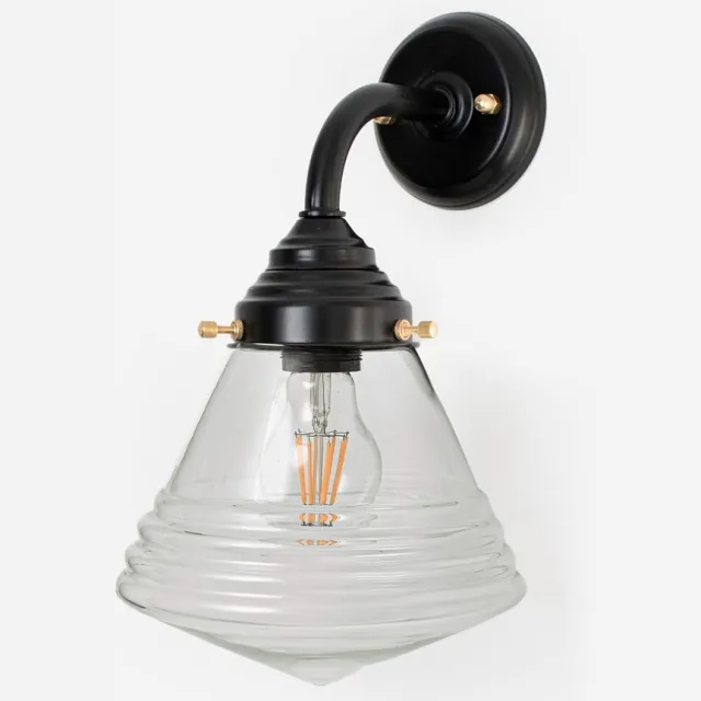Coloured by Art Buitenlamp - Wandlamp Luxe School Small Helder Curve Zwart - Art Deco Trade