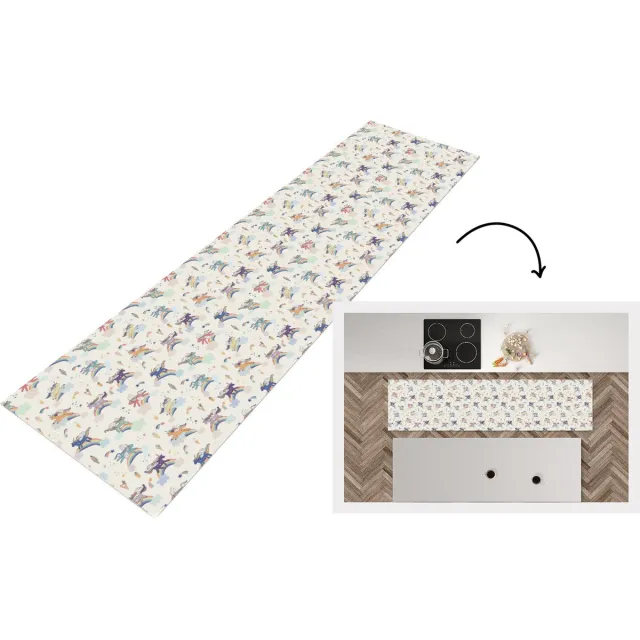 KitchenYeah Keukenloper - Loper keuken - Unicorn - Regenboog - Patronen - Keukenloper vinyl Multicolor