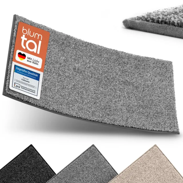Blumtal Deurmat Thora - Schoonloopmat Microvezel - Antislip 80x120 cm - Grijs