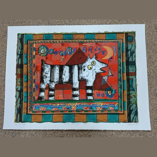 Erik Toebosch Grafiek (zeefdruk) Erik Toebosch - Ongevaarlijke hond diverse kleuren