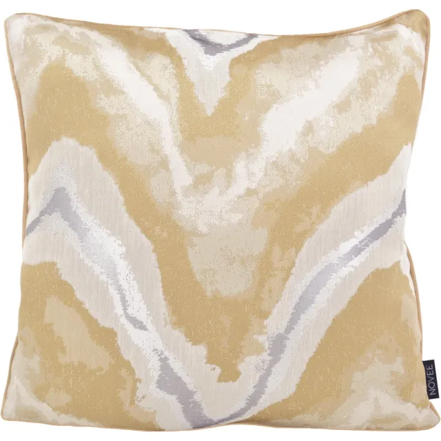 NOVÉE Sierkussen Golden Wave | 45 x 45 cm | Jacquard/Polyester Goud