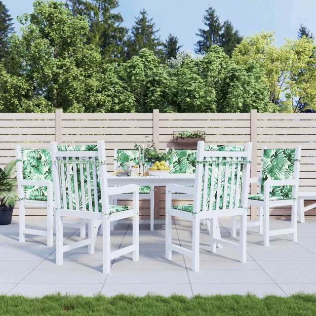 vidaXL Rugkussens 6 st Oxford Stof Bladpatroon 100 x 50 x 3 cm Groen