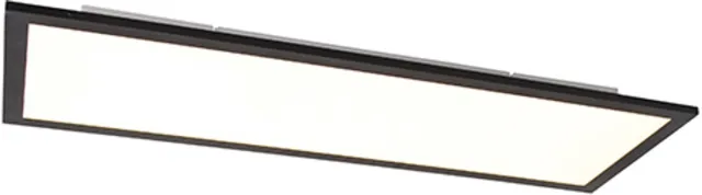 QAZQA liv - Moderne Dimbare LED paneel | Plafondlamp met Dimmer - 1 lichts - L 800 mm - Zwart - Woonkamer | Slaapkamer | Keuken Zwart LED