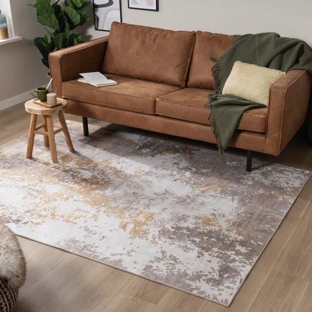 Fraai Modern vloerkleed - Sarge Taupe/Geel - 200x290cm