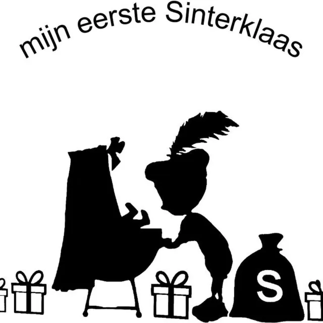 Bsb Sinterklaas Mijn eerste Sinterklaas raamfolie zwart transparant
