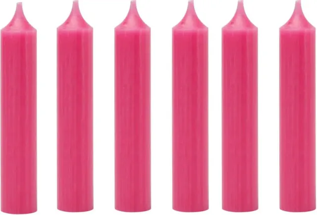 Branded by Dinerkaarsen 12 cm | Neon Roze | 8 stuks | 5 branduren