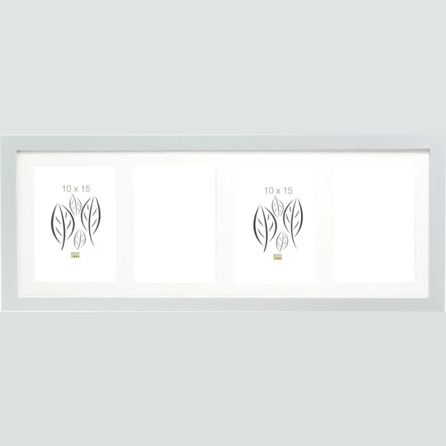 Deknudt Frames fotolijst S66KD1 P4V - zilverkleur - 4 verticale foto's 10x15 cm