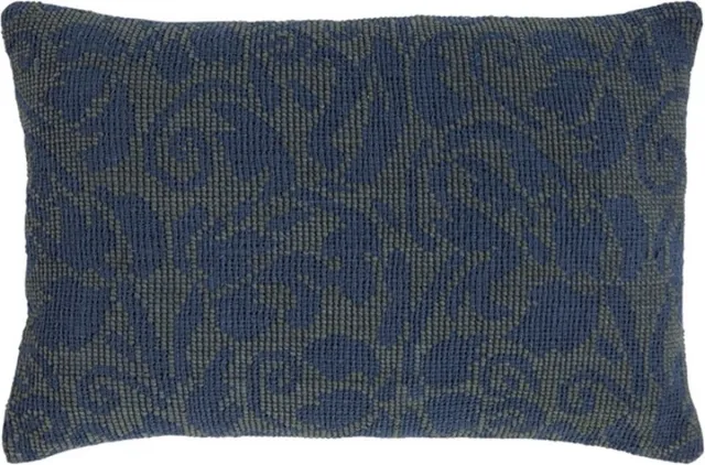 Linen & More Flower Jacquard Groen Kussen | 40 X 60 | Sierkussen Voor Woonkamer Of Slaapkamer