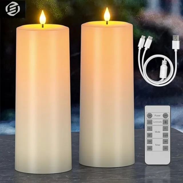 Equivera Oplaadbare LED Kaarsen - Elektrische Kaarsen - Oplaadbare Waxinelichtjes - Realistische Kaarsen - Kerstverlichting - Veilig en Duurzaam Ivoor Wit