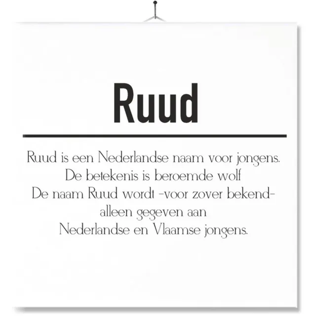 MC Living Tegel Met Opdruk | Betekenis | Kado | Cadeau | Met Naam - Ruud Multi-Color