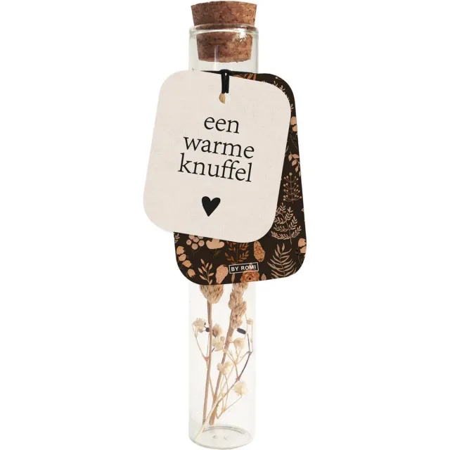 By Romi Creative Studio Wensbuisje met droogbloemen - Een warme knuffel Beige