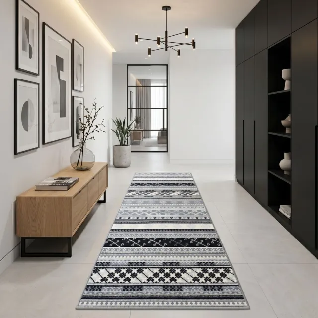 Floordirekt Tapijtloper Mykonos - Op Maat Gemaakte & Slipvaste Loper voor je huis - Geketend - 80 x 150 cm Grijs