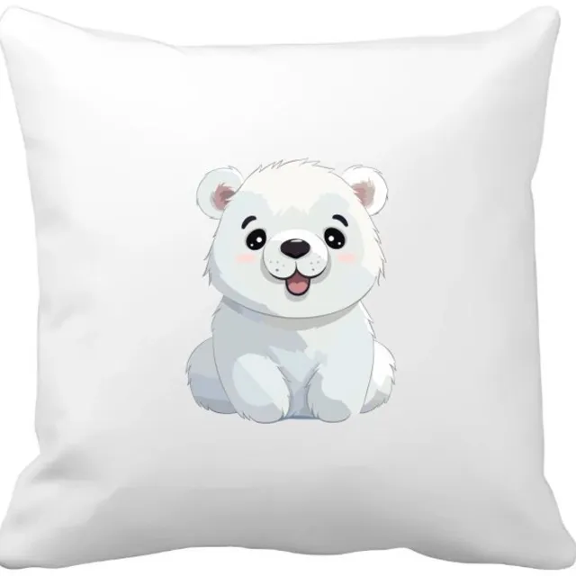 Akyol ijsberen Kussen hoes - Beer - dieren liefhebbers - dieren - beren - teddybeer - 40 bij 40 cm Multicolor