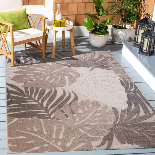 Muratap Floral Outdoor - Buitenkleed Tuin - Weerbestendig Vloerkleed - Beige