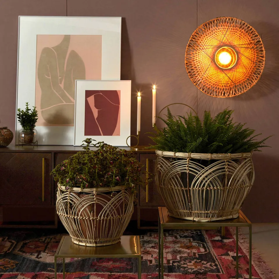 Good&Mojo wandlamp Kalimantan bamboe naturel zwart, foto 3