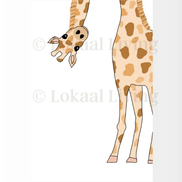 Lokaal Living A4 poster giraffe bruin