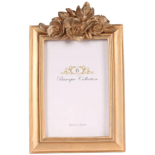 Baroque Fotolijst - Fotolijst 10 x 15 cm - Goud - Resin - 22.3x14.2x2.7 - Polyresin
