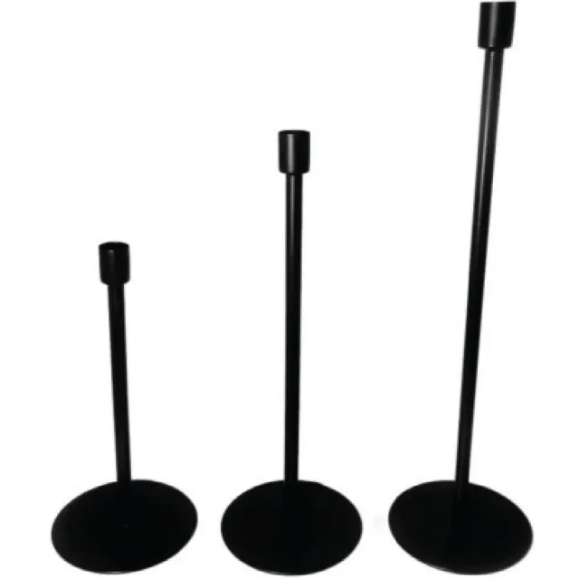 Branded by Tafelkandelaren - zwart - set van 3 (30/40/50 cm)