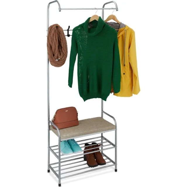 Thuys Halmeubel Met Kapstok – Garderobekast Met Kapstok – Met 3 Niveaus – 30cm x 60cm x 173cm Thuys