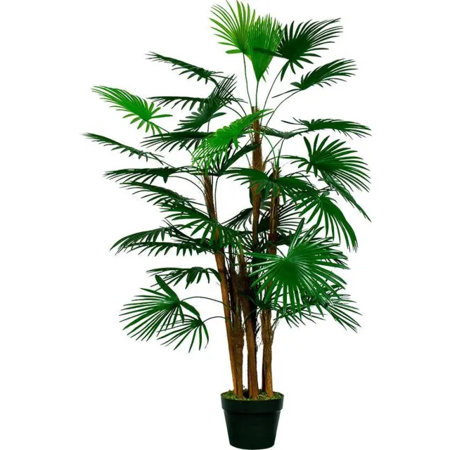 HTT Decorations Kunstplant Rhapis palm H120cm - HTT Decorations kunstplanten Groen