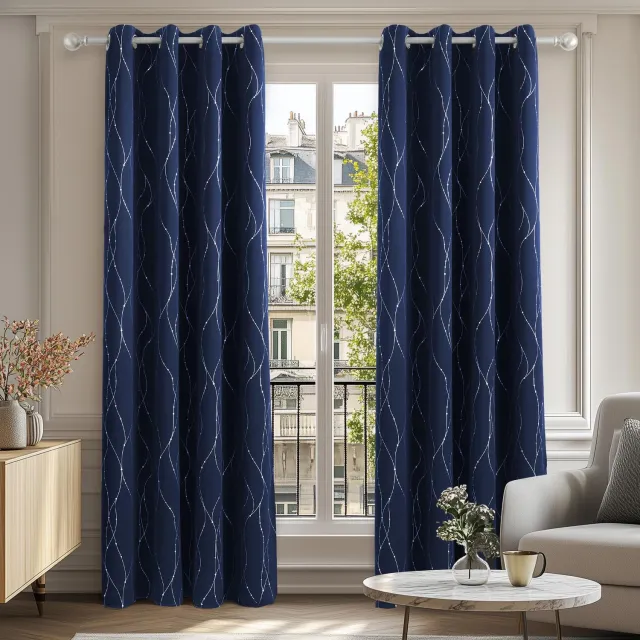 Famanu Thermo gordijnen set van 2 stuks, ondoorzichtig en isolerend, zilverkleurig met oogjes, 168 x 183 cm, ideaal voor slaapkamer en woonkamer voor privacy