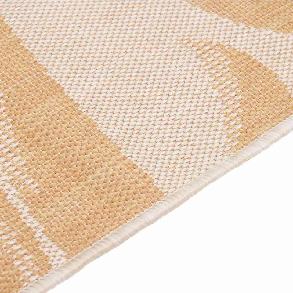 vidaXL Buitenkleed met bladpatroon platgeweven 80x250 cm geel, foto 4