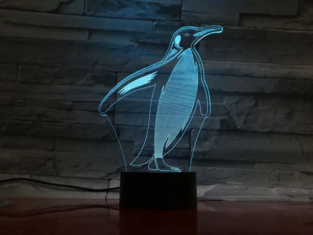 MC Living 3D Led Lamp Met Gravering - RGB 7 Kleuren - Pingiun