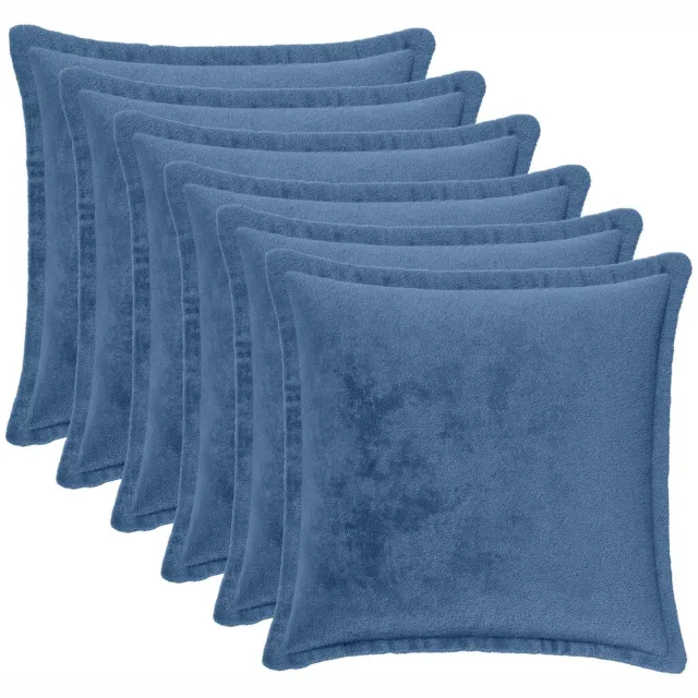 vidaXL Dekenkussen - 6 - st - HOUTEN - Lichtblauw - 30 - x - 30 - cm - Flanel