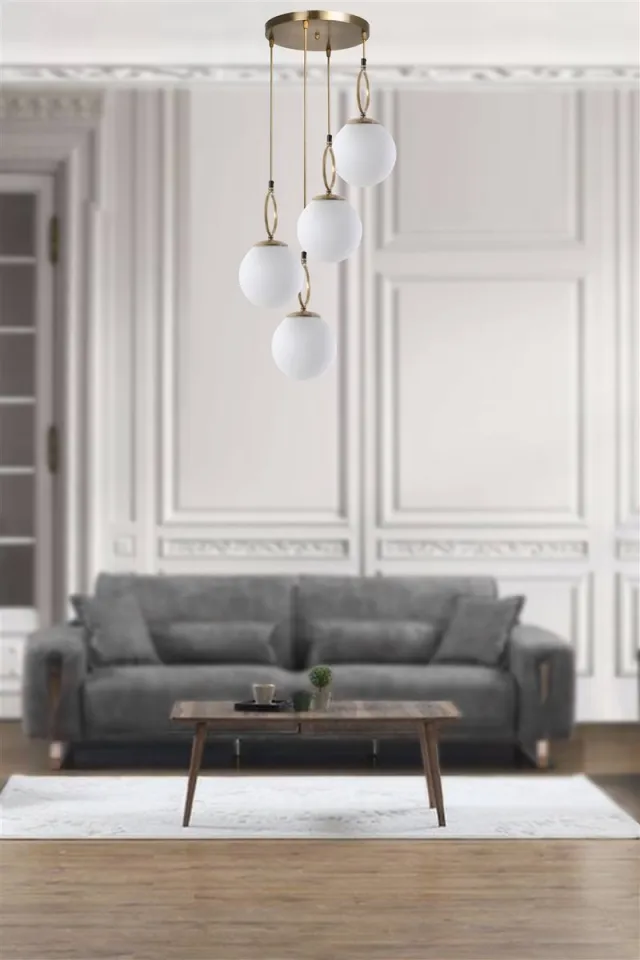 Vente-unique Asir - Kroonluchter - Wit - 70 x 30 x 30 cm Wit#2