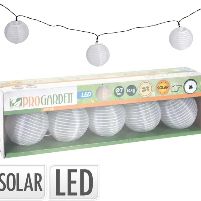 Pro Garden Solar LED lampionnen - 10 stuks wit