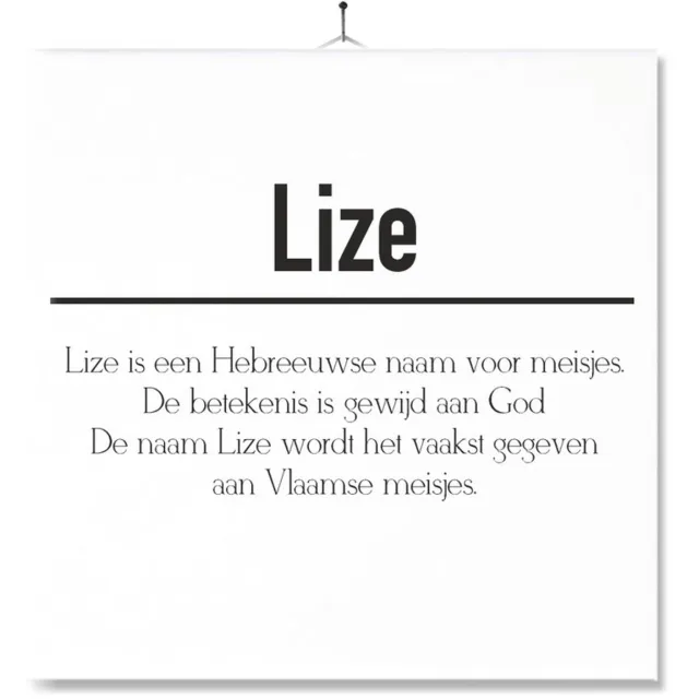 MC Living Tegel Met Opdruk | Betekenis | Kado | Cadeau | Met Naam - Lize Multi-Color